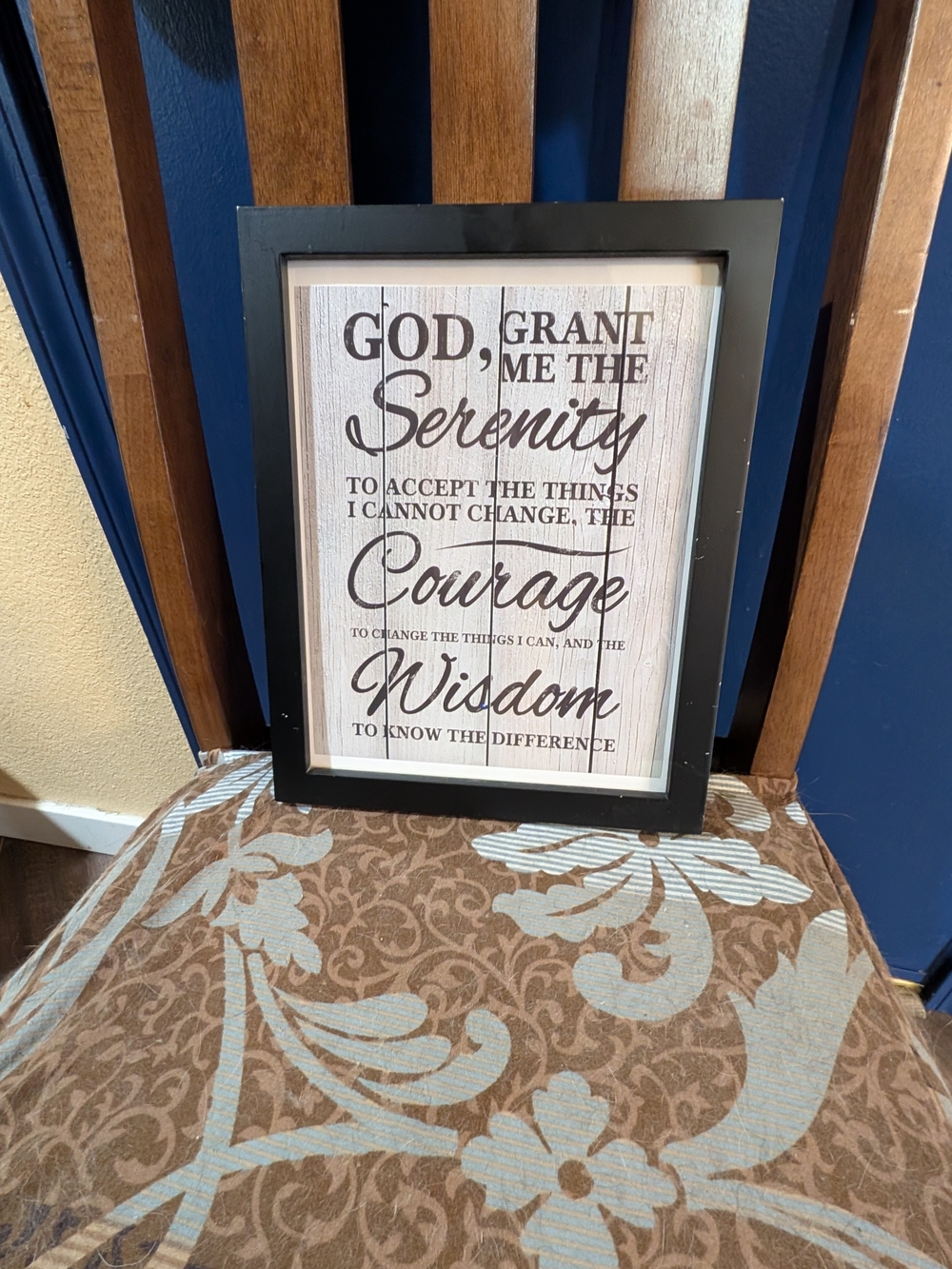Serenity Prayer Framed Wall Art Rustic Farmhouse Decor 12.5 x 10